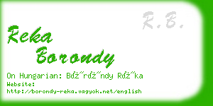 reka borondy business card